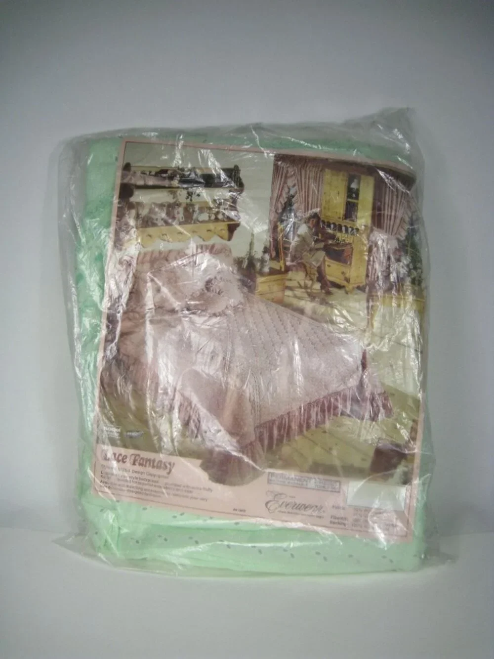 Lace Fantasy 84 in Priscilla Curtain Vintage Eyelet Green Polyester Open Pack